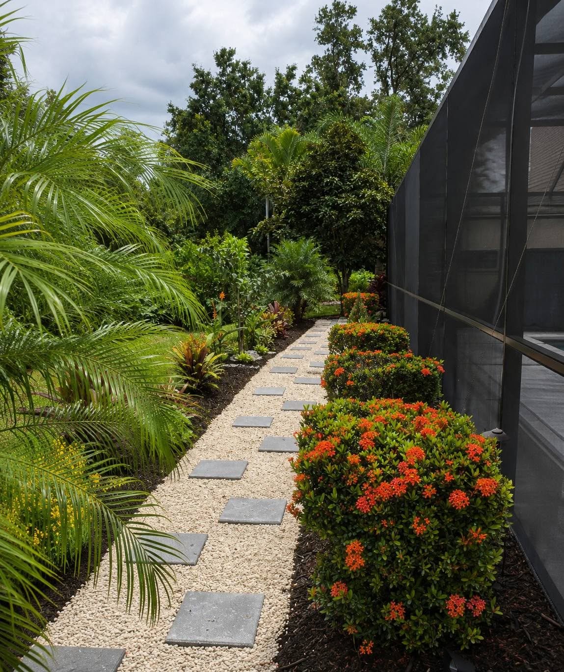 Juan’s Lawn & Landscaping outdoor lanai walkway project in Florida